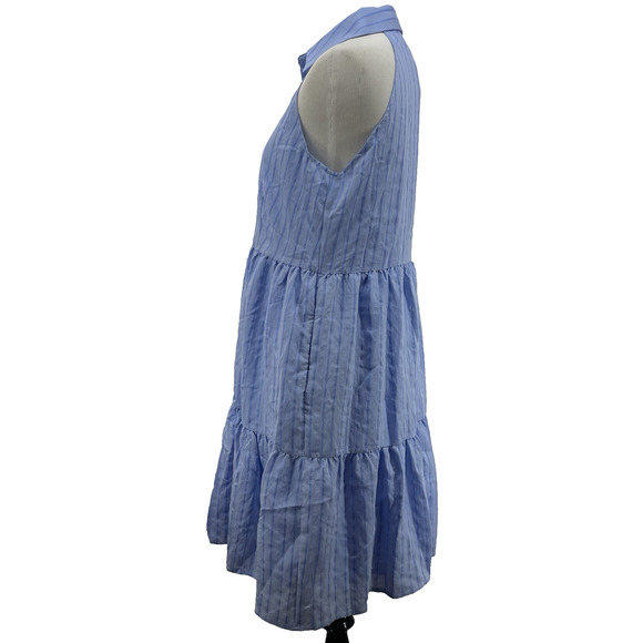 Pomander Place Tuckernuck Size XS Sailor Seersucker Halter Dress Blue Stripe - Picture 5 of 8